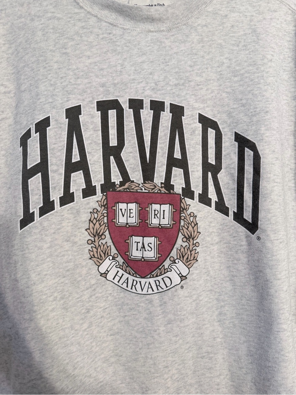 Harvard Grey Crewneck Sweatshirt with Crest- size large